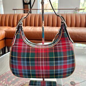 Vintage COACH Red English Plaid Shoulder Bag Adjustable Strap